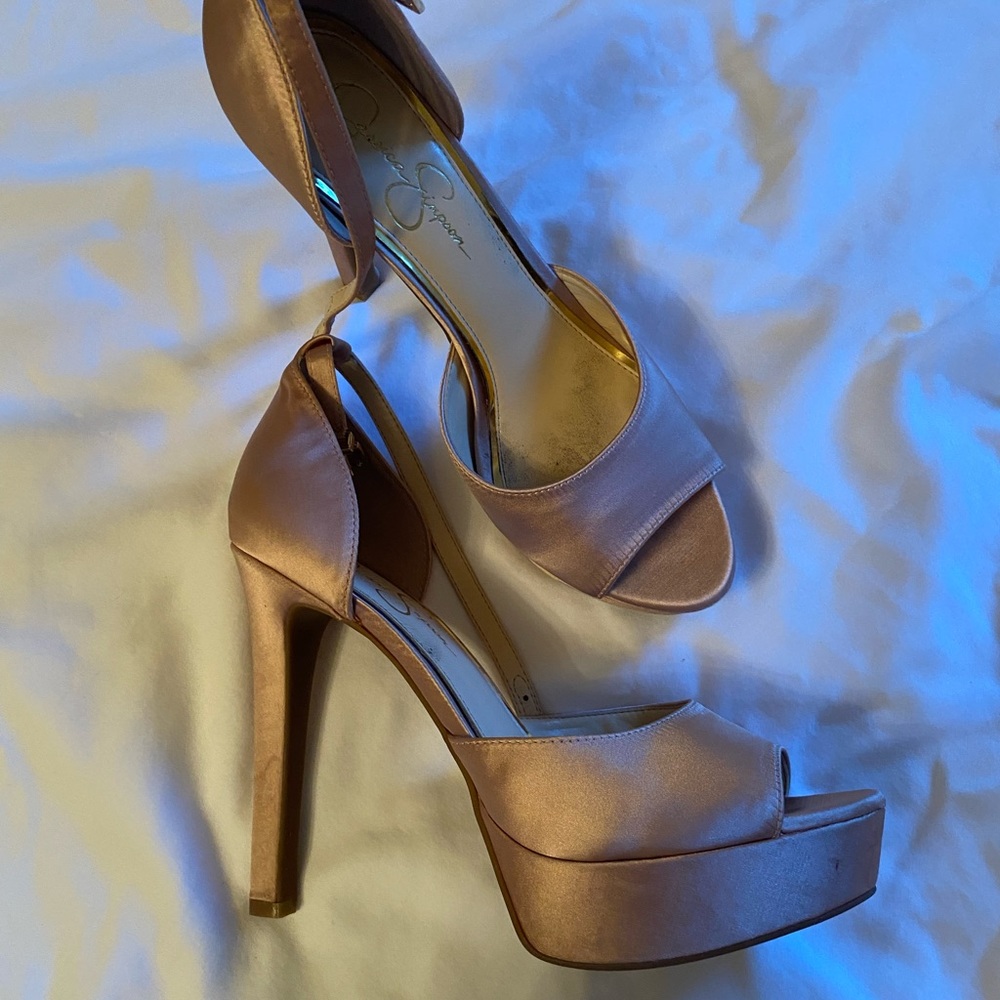 Super tall rose gold Jessica Simpson heels